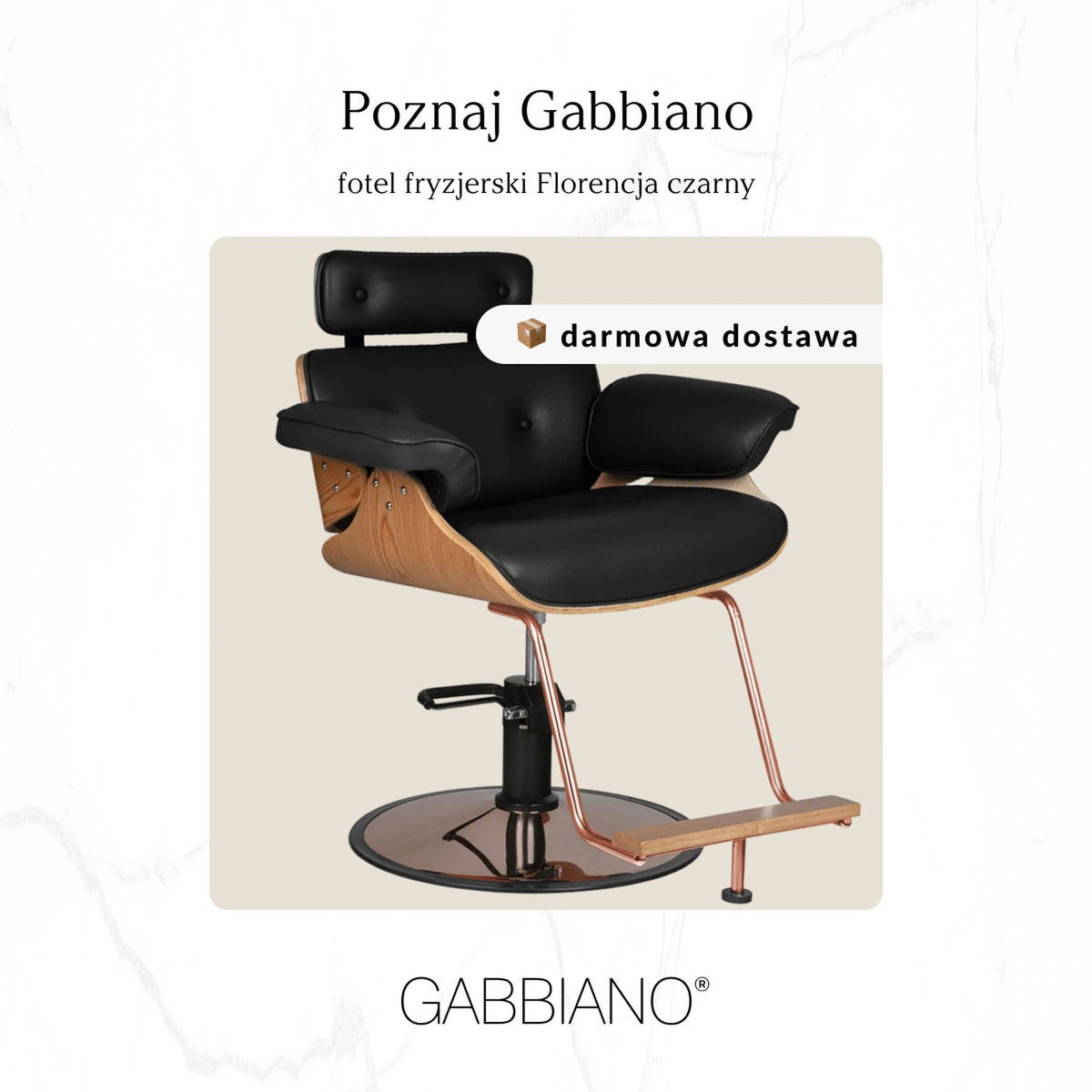 Gabbiano Poltrona Firenze per Parrucchiere - Nero
