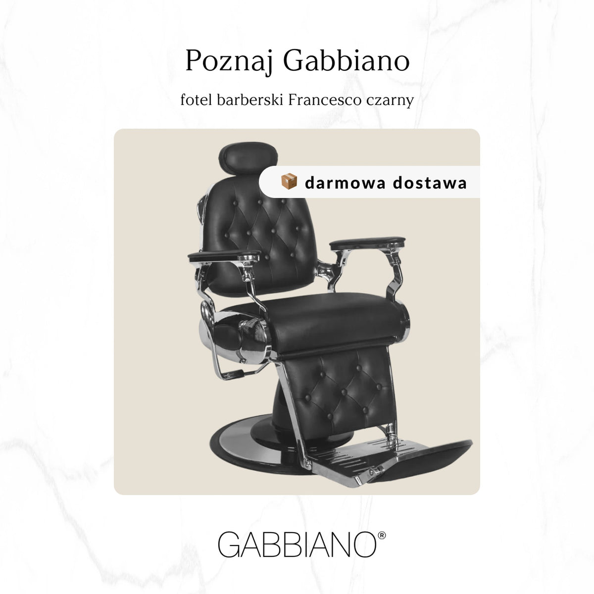 Gabbiano Poltrona Francesco per Parrucchiere - Nero Cromo