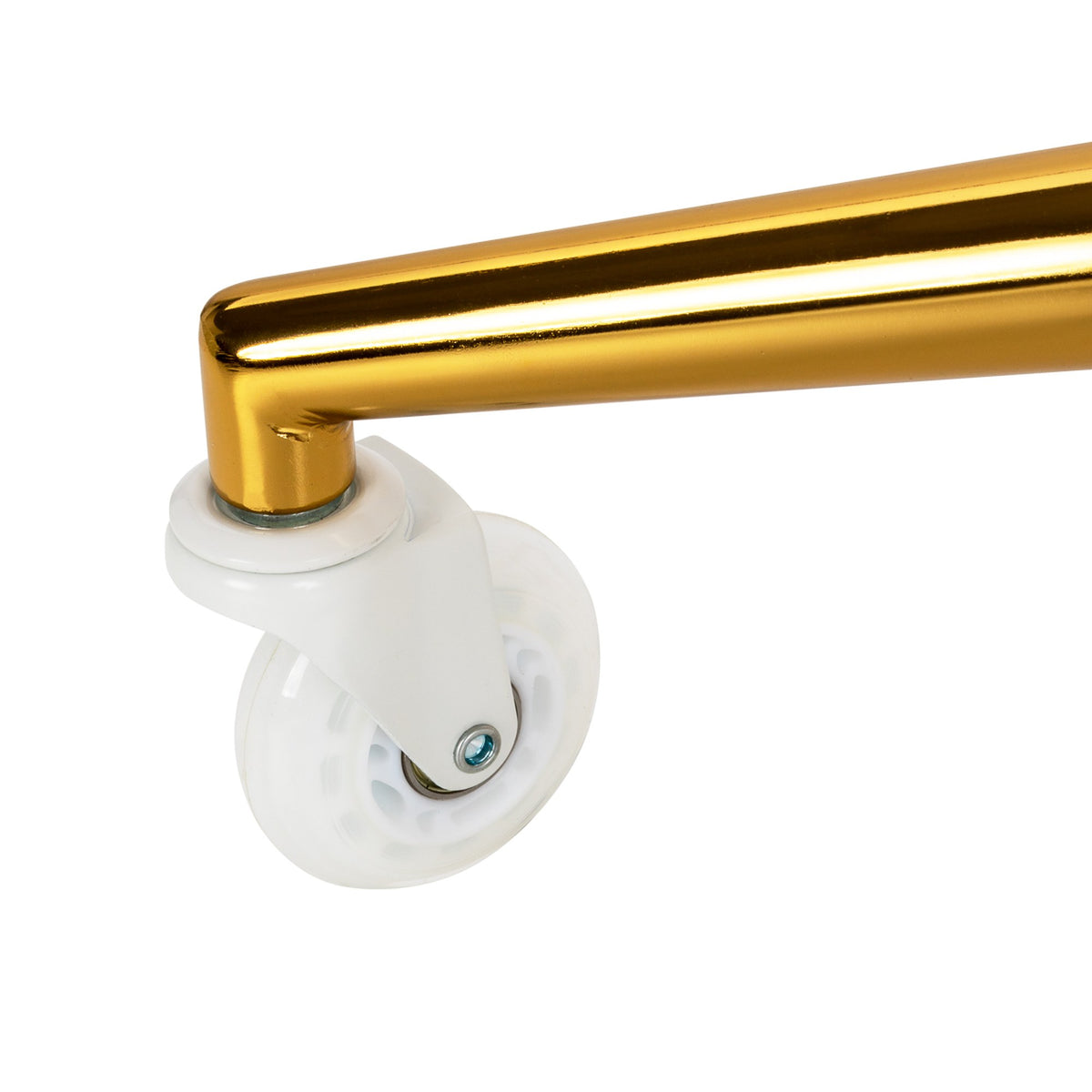 Gabbiano Sgabello D054G con Rotelle - Gold Bianco