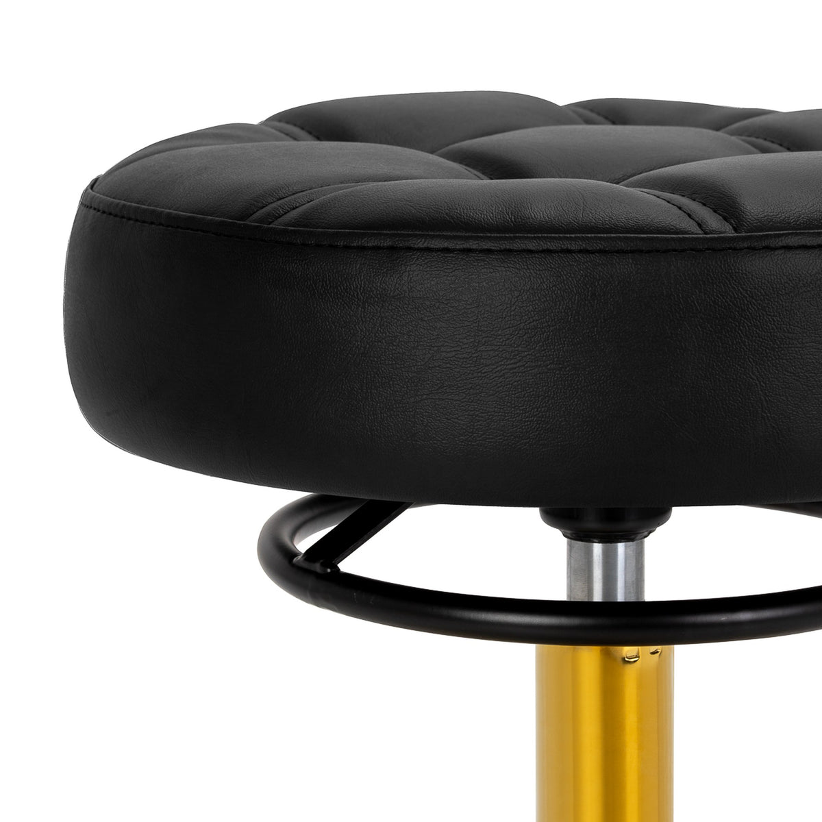 Gabbiano Sgabello D054G con Rotelle - Gold Nero