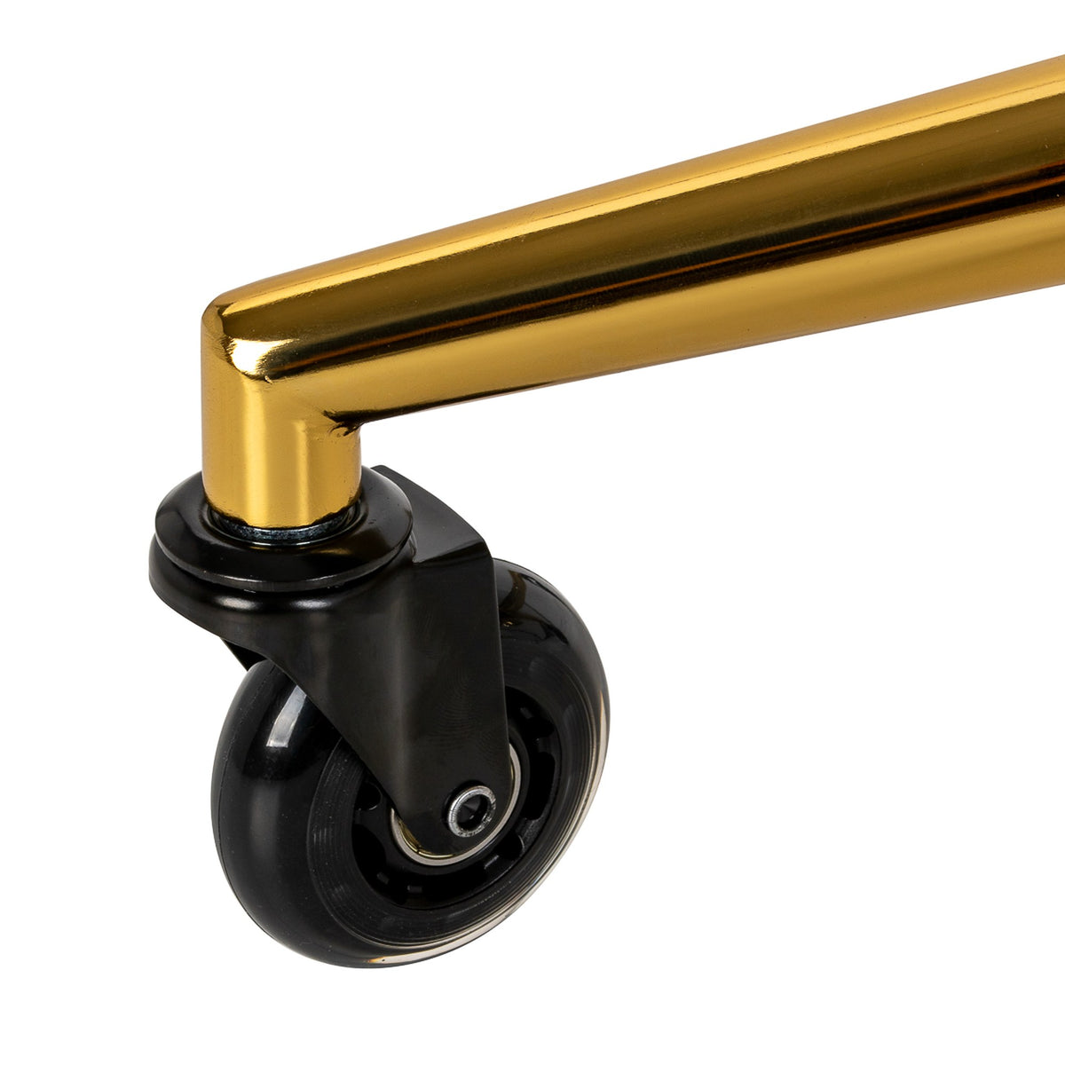 Gabbiano Sgabello D054G con Rotelle - Gold Nero