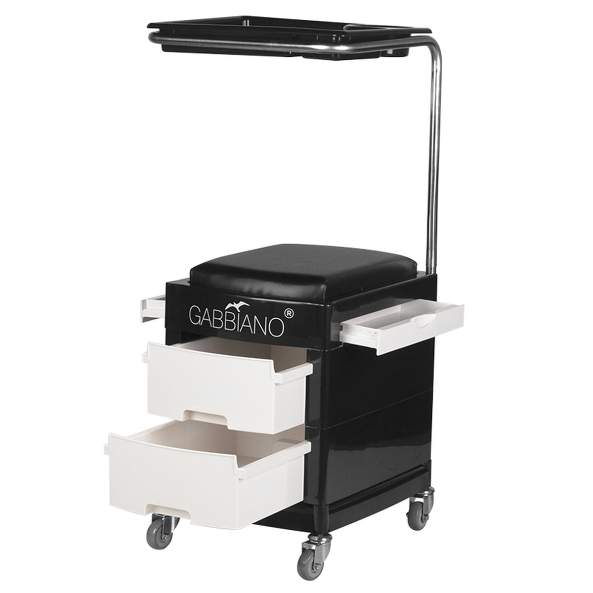 Gabbiano Sgabello Poggiapiedi 16 Plus per Pedicure - Nero Bianco
