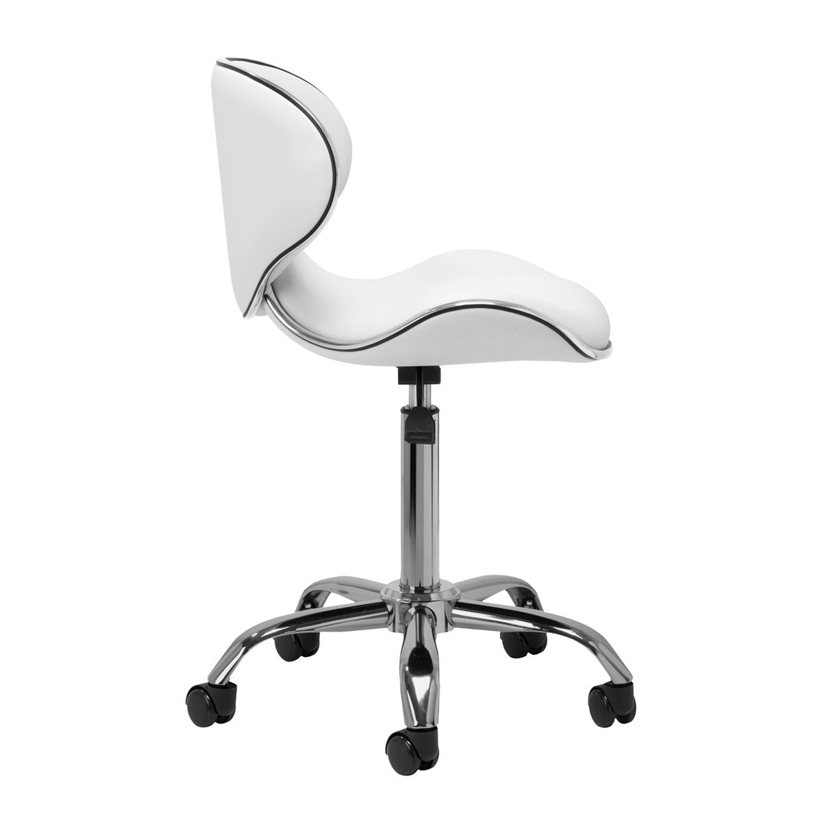 Gabbiano Sgabello Q-4599 con Rotelle - Bianco