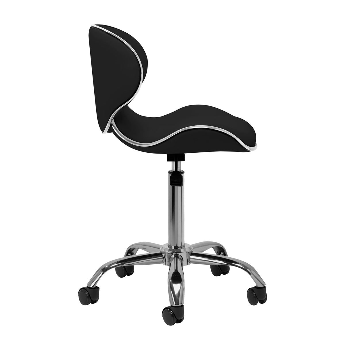 Gabbiano Sgabello Q-4599 con Rotelle - Nero