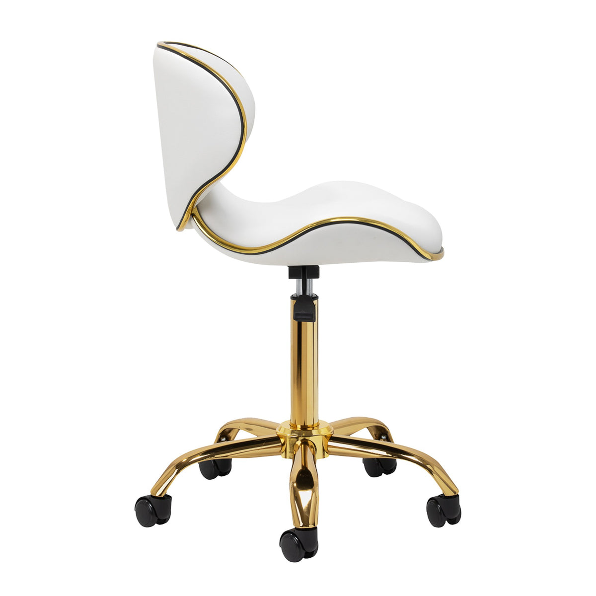 Gabbiano Sgabello Q-4599G con Rotelle - Bianco