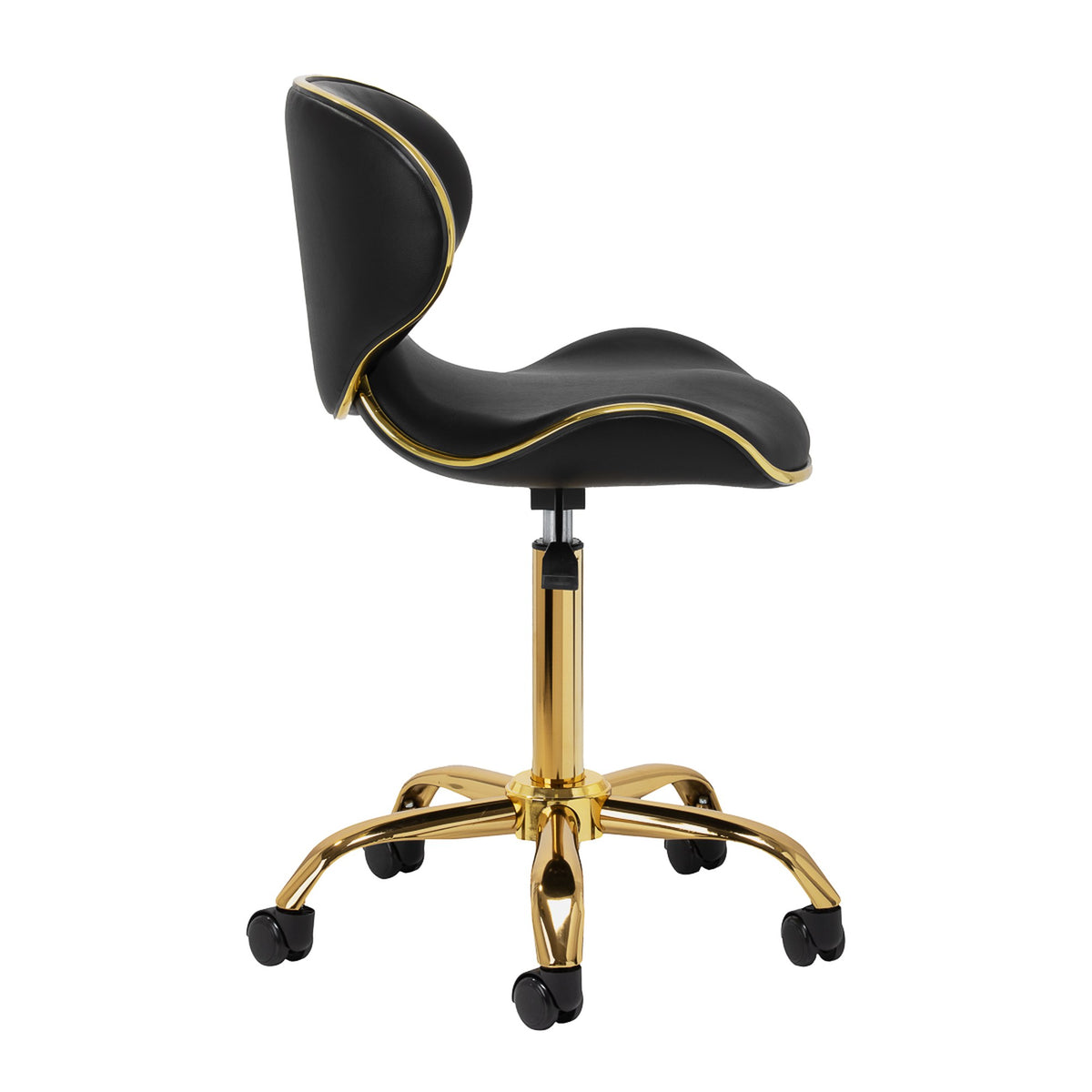 Gabbiano Sgabello Q-4599G con Rotelle - Nero