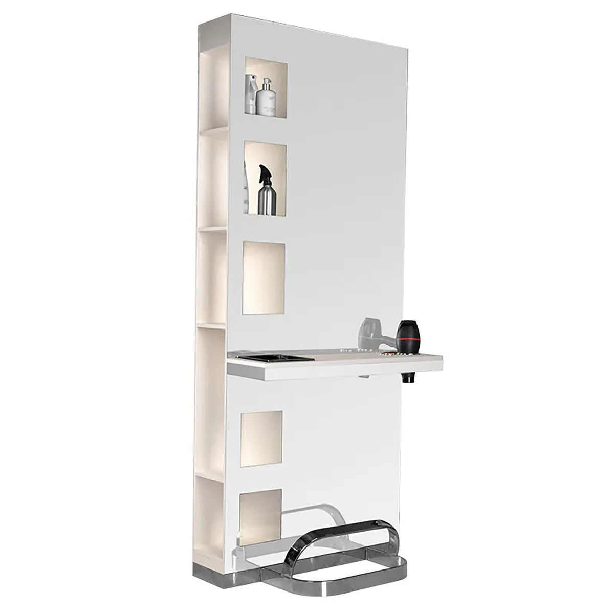 Gabbiano Specchiera B058 Ciliegio per Parrucchiere - Perla
