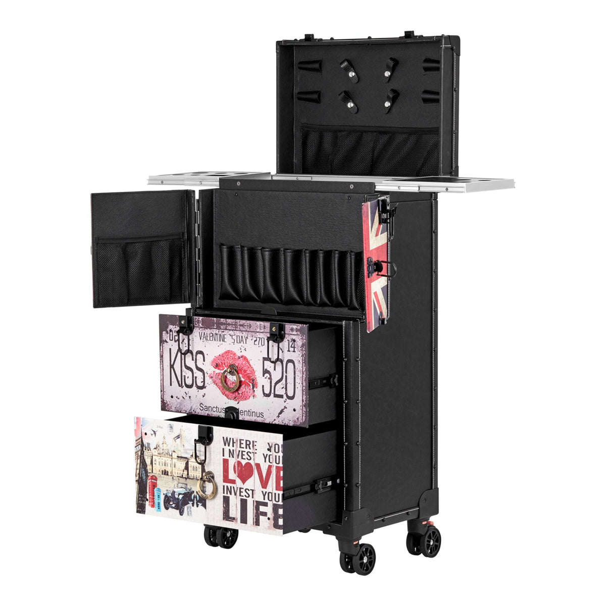 Gabbiano Valigia Trolley C12 per Parrucchiere - Nero