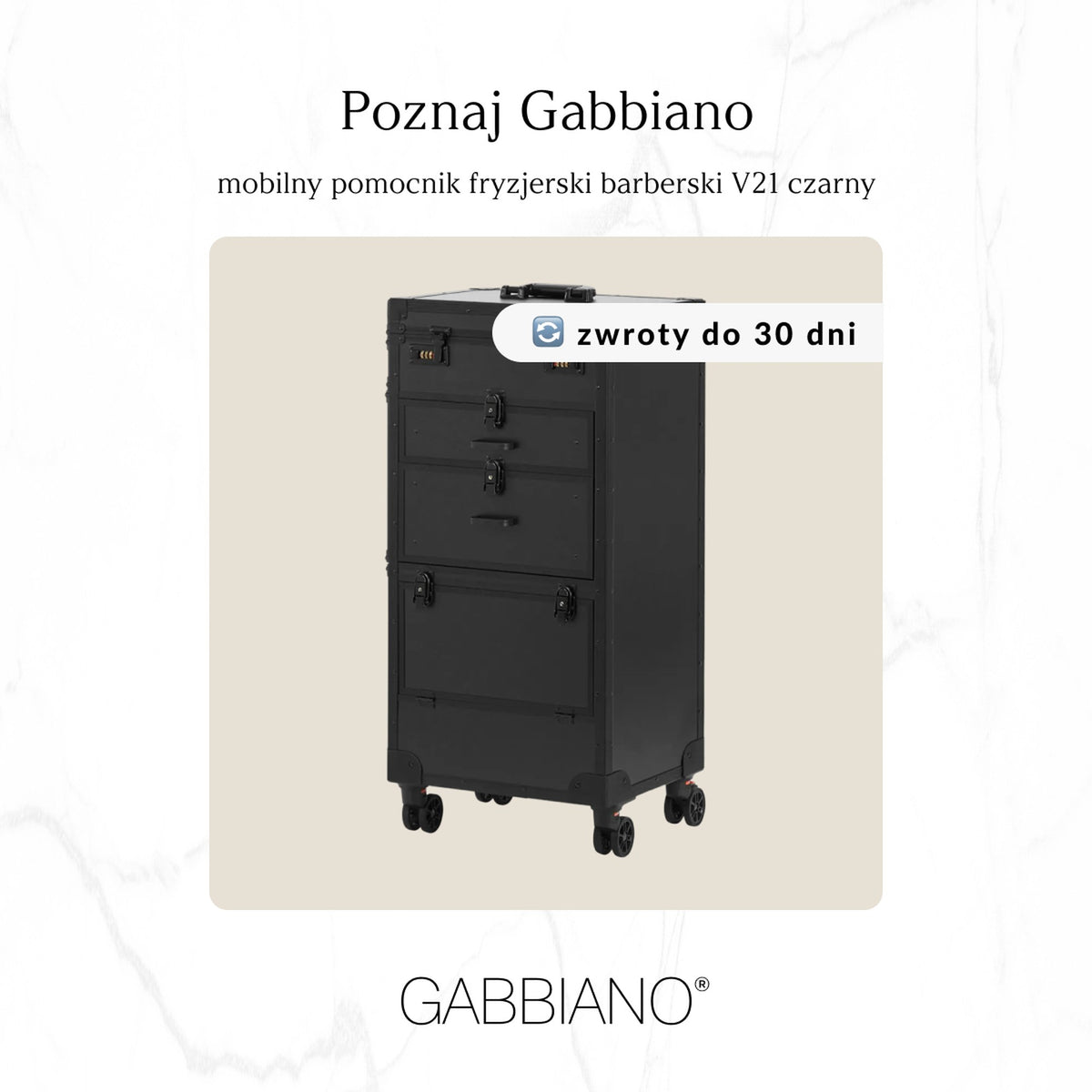 Gabbiano Valigia Trolley V21 per Parrucchiere - Nero