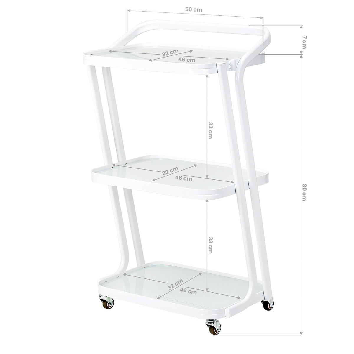 Giovanni Carrello Porta Attrezzi H6701 con Rotelle - Bianco