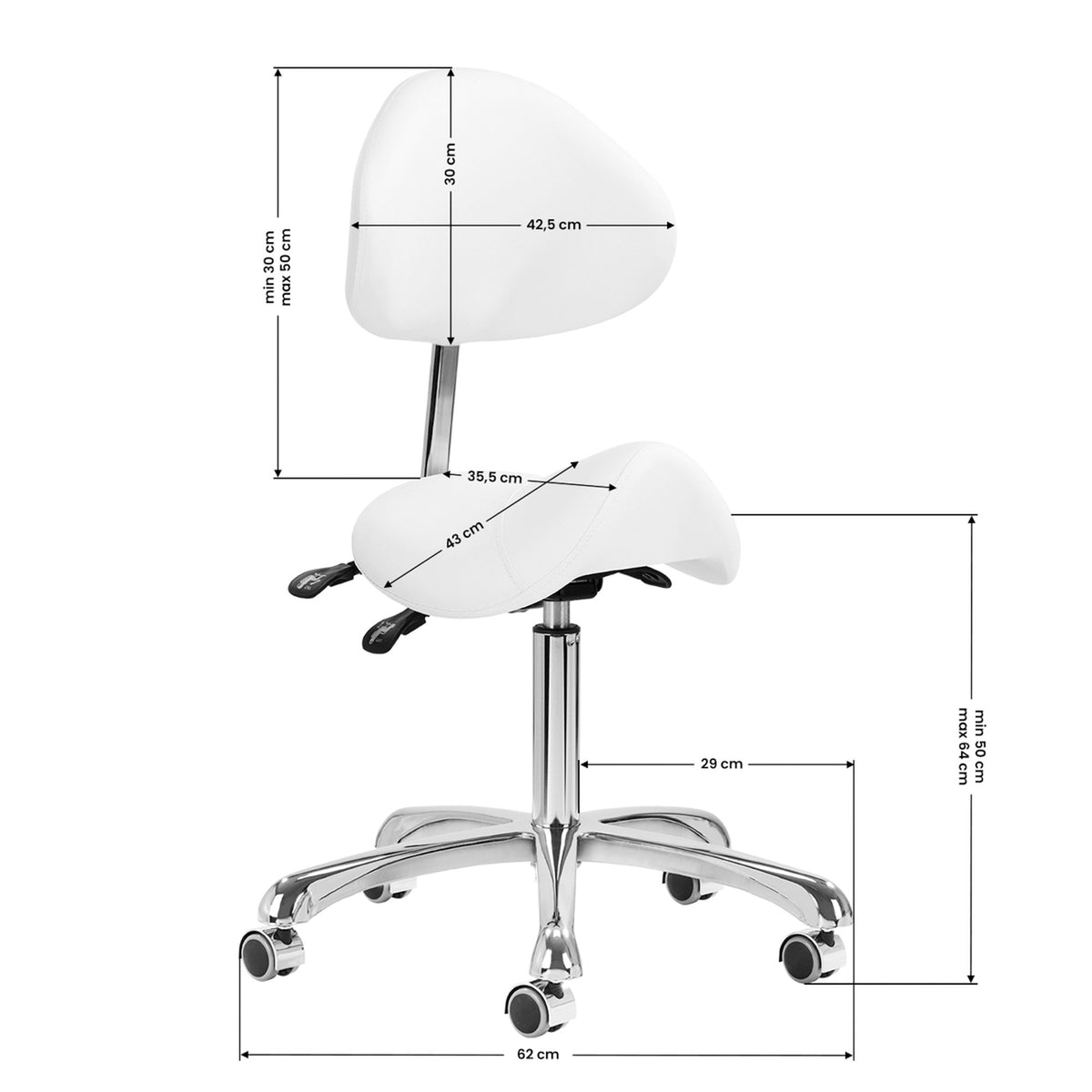 Giovanni Sgabello 1004 con Rotelle - Bianco