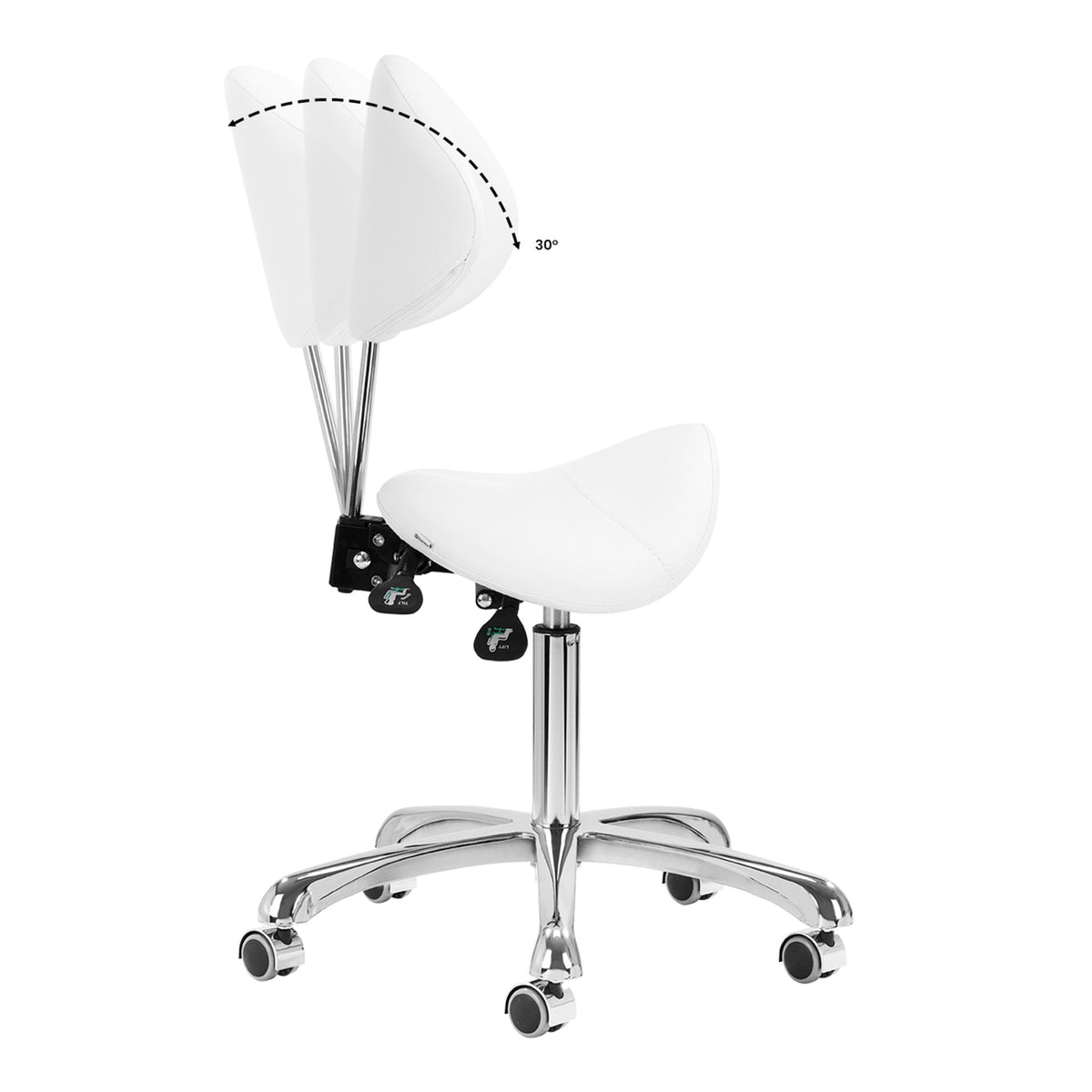Giovanni Sgabello 1004 con Rotelle - Bianco