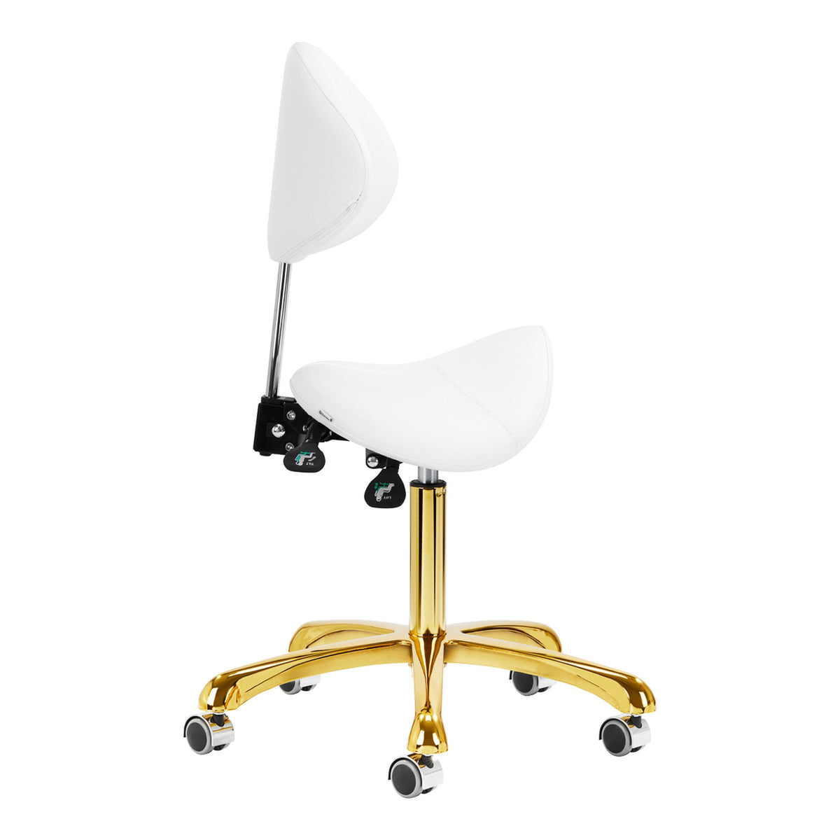 Giovanni Sgabello 1004 con Rotelle - Bianco e Oro