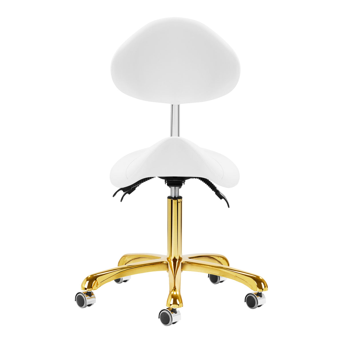 Giovanni Sgabello 1004 con Rotelle - Bianco e Oro