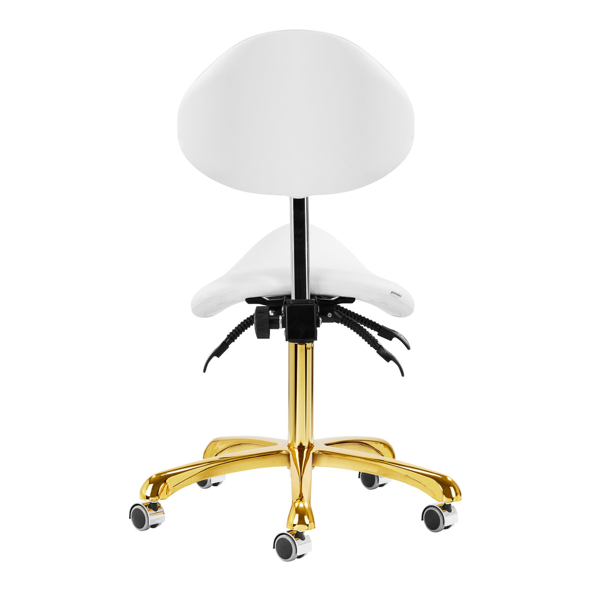 Giovanni Sgabello 1004 con Rotelle - Bianco e Oro