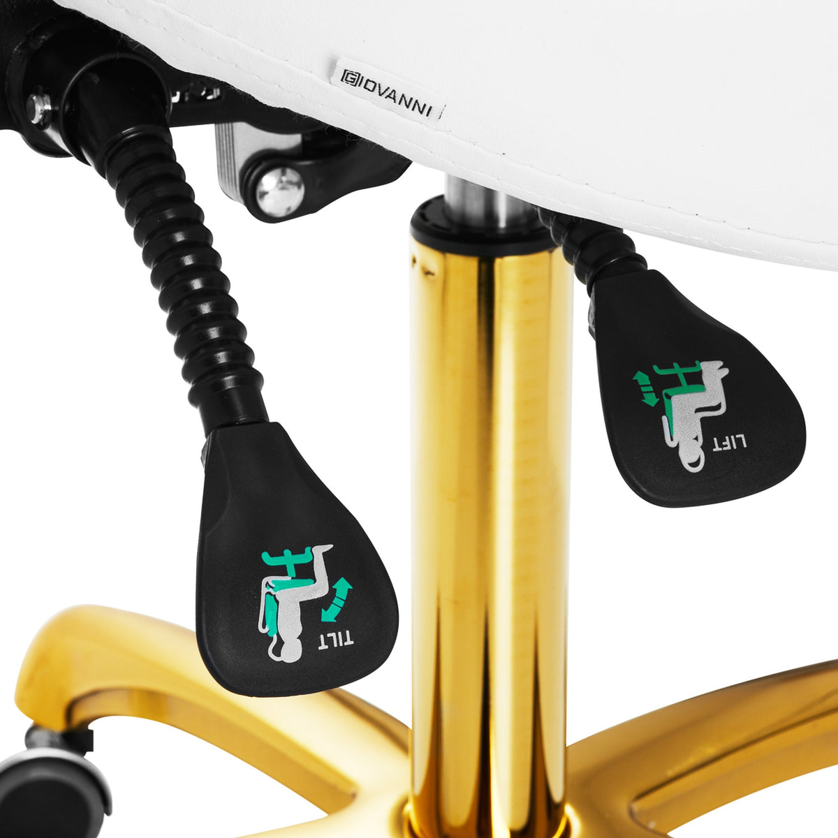 Giovanni Sgabello 1004 con Rotelle - Bianco e Oro