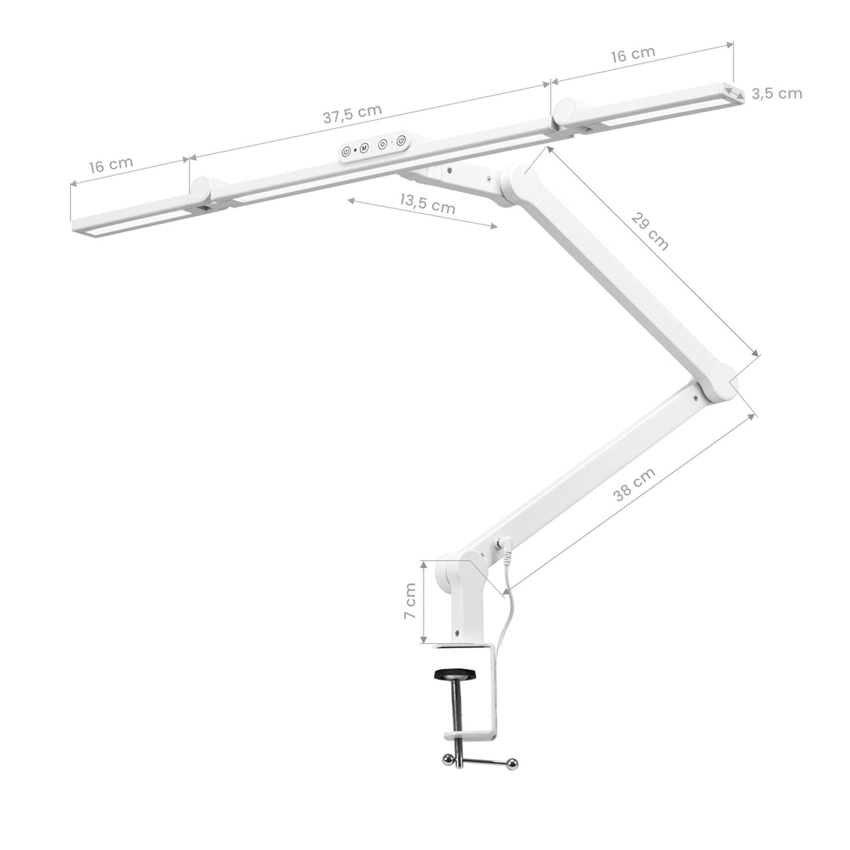 Glow Lampada LED L03 Morsetto da Tavolo - Bianco