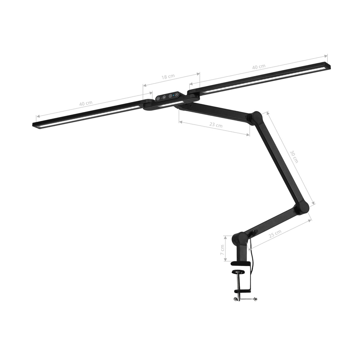 Glow Lampada LED L04 Morsetto da Tavolo - Nero