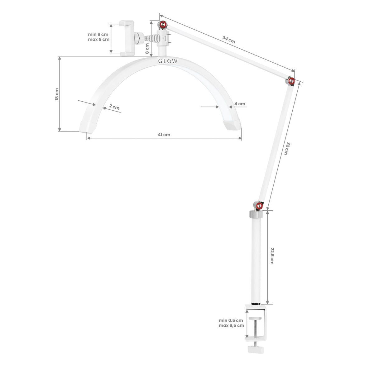 Glow Lampada LED MX3 da Tavolo - Bianco
