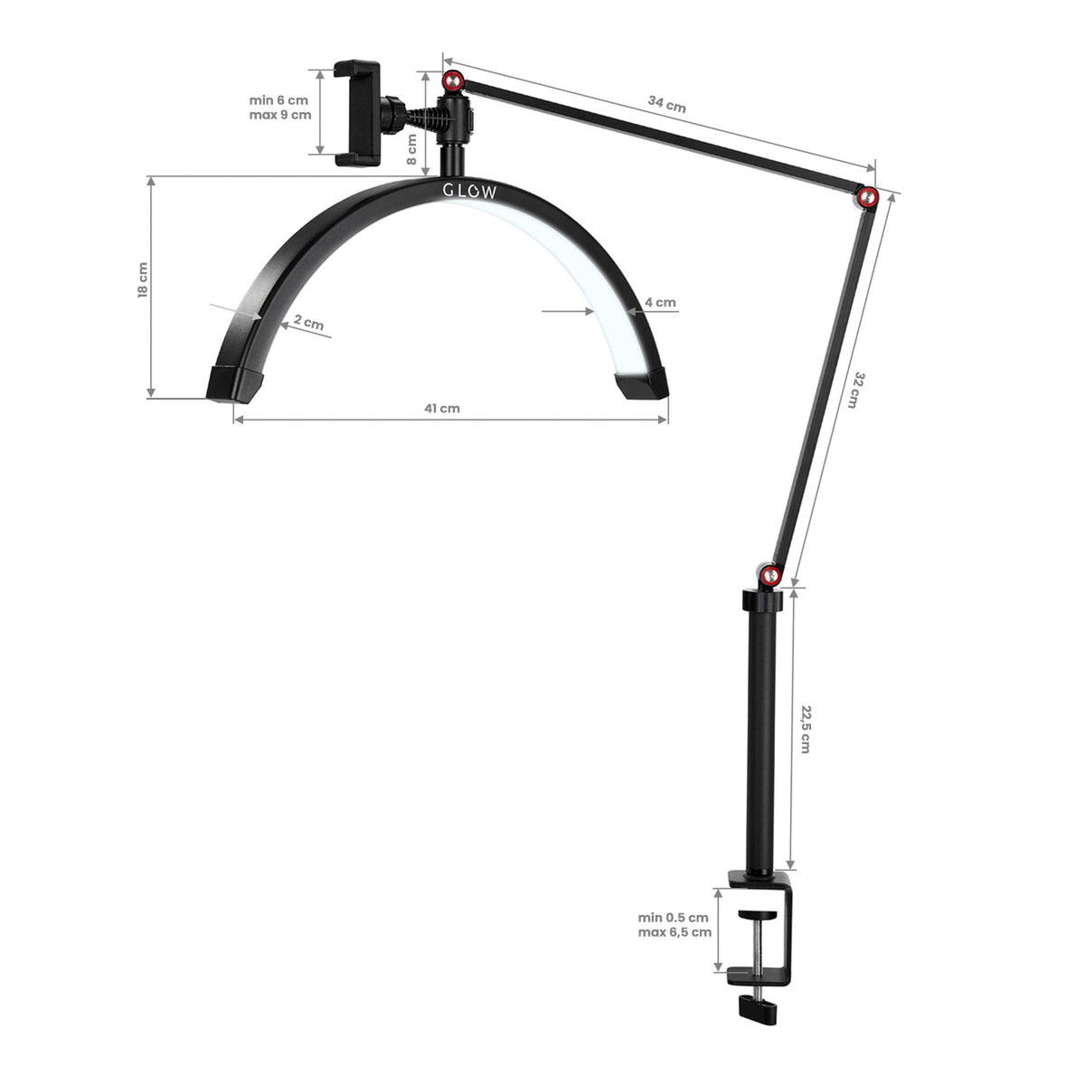 Glow Lampada LED MX3 da Tavolo - Nero