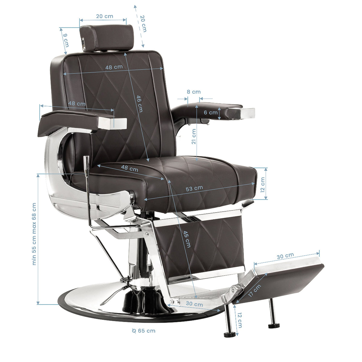 Hair System Poltrona BM88066 per Parrucchiere - Marrone Scuro