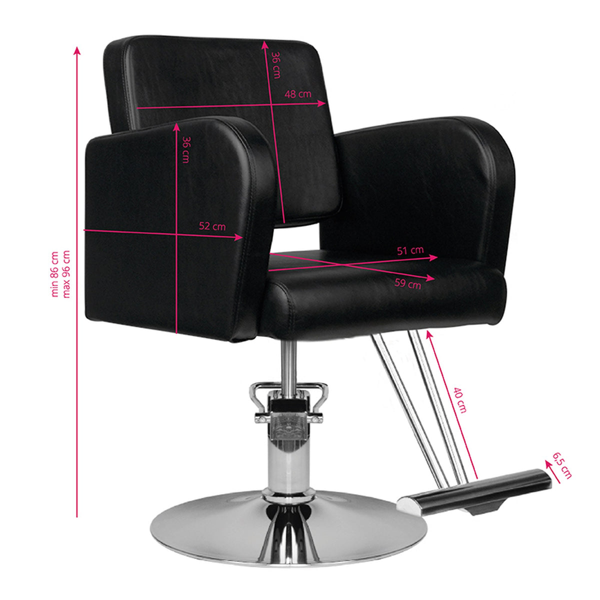 Hair System Sedia HS92 per Parrucchiere - Nero
