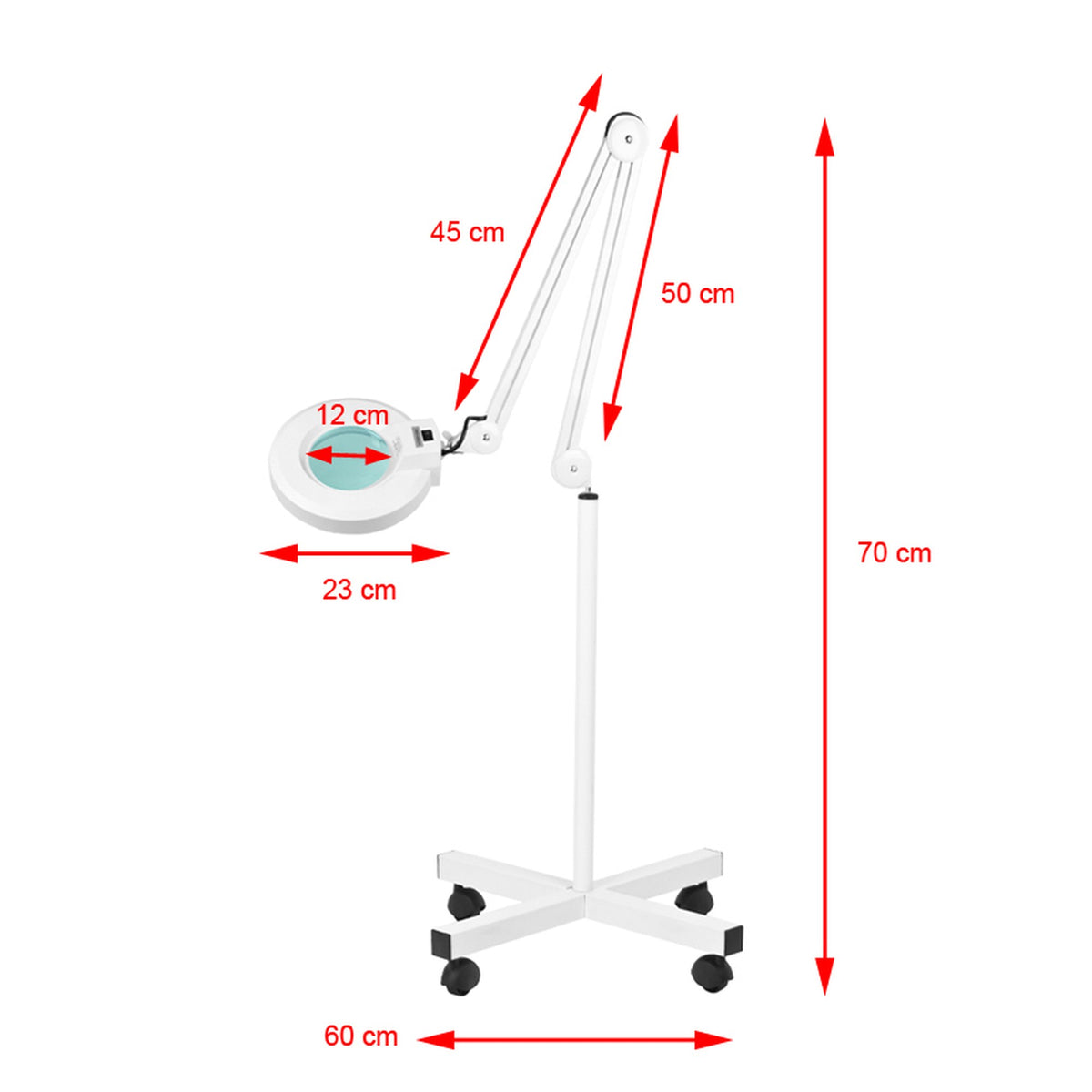 Lampada LED Lupa S4 Lente con Stativo 5 Diottrie Regolabile - Bianco
