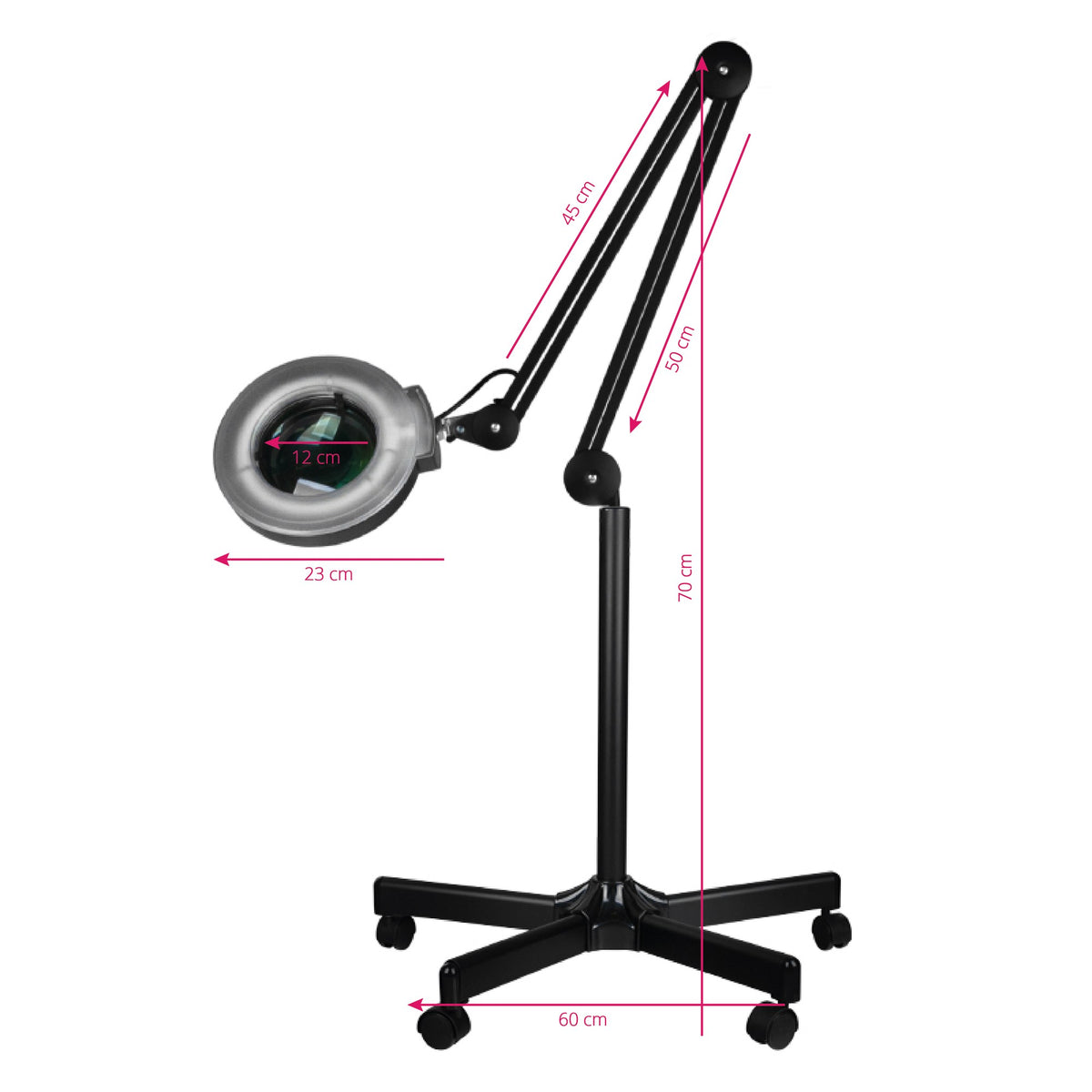 Lampada LED S5 Lente con Stativo 5 Diottrie - Nero