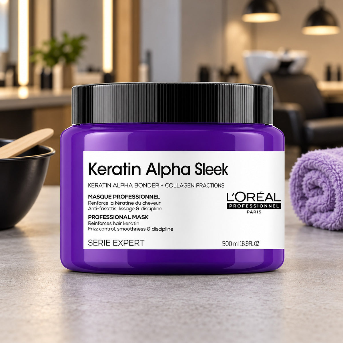 Loreal Keratin Alpha Sleek Maschera Anticrespo - 500ml