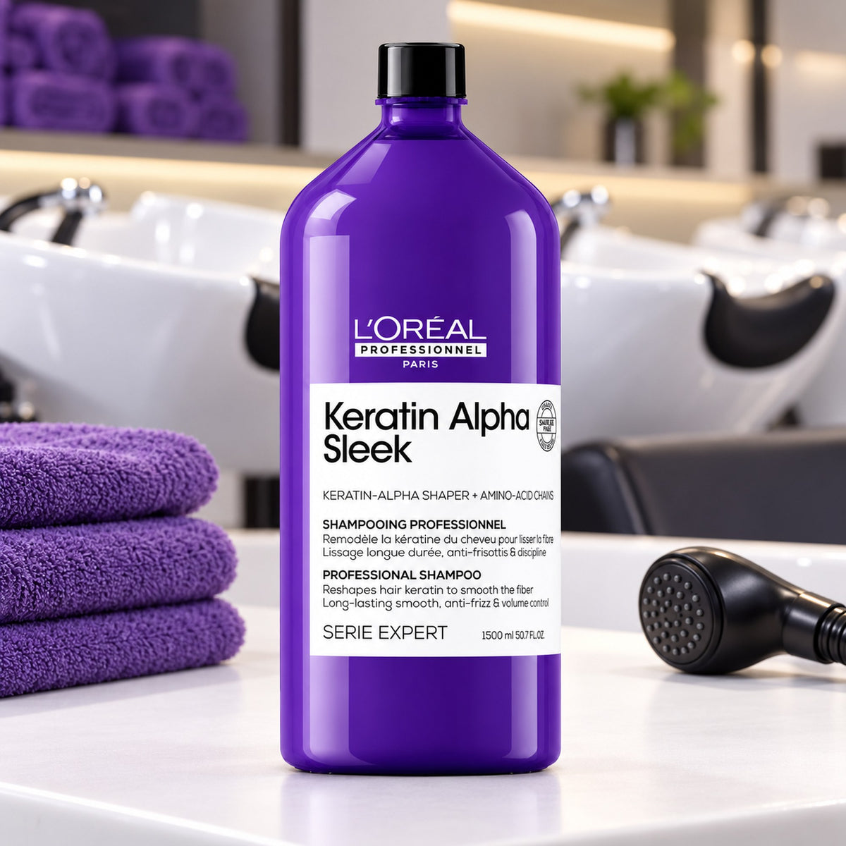 Loreal Keratin Alpha Sleek Shampoo - 1500ml