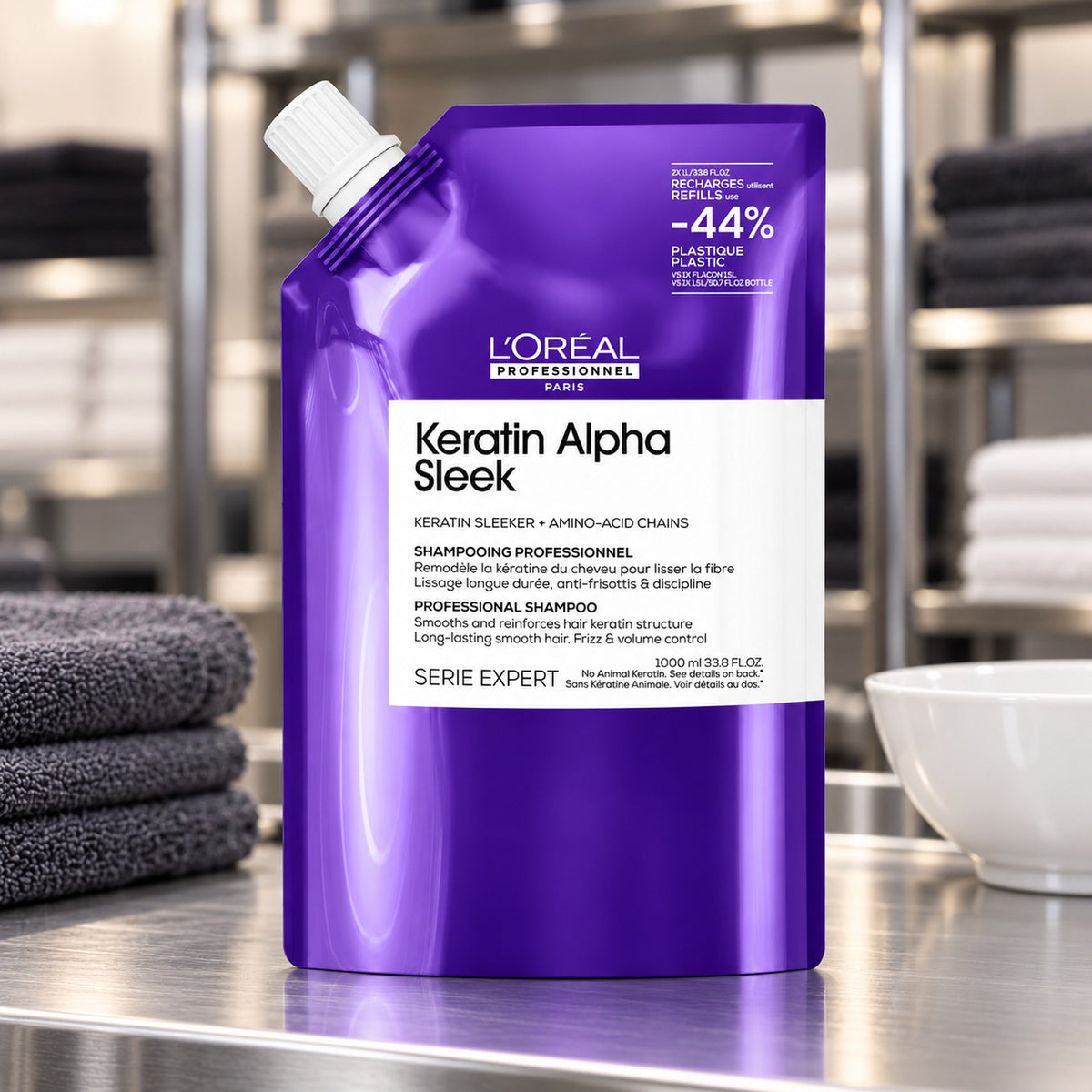 Loreal Keratin Alpha Sleek Shampoo Ricarica - 1000ml