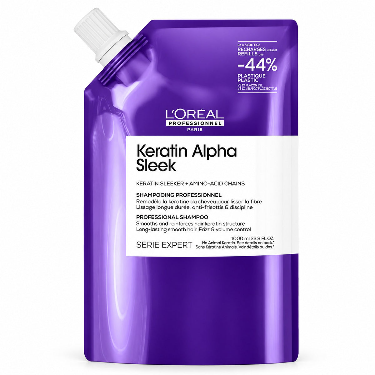 Loreal Keratin Alpha Sleek Shampoo Ricarica - 1000ml