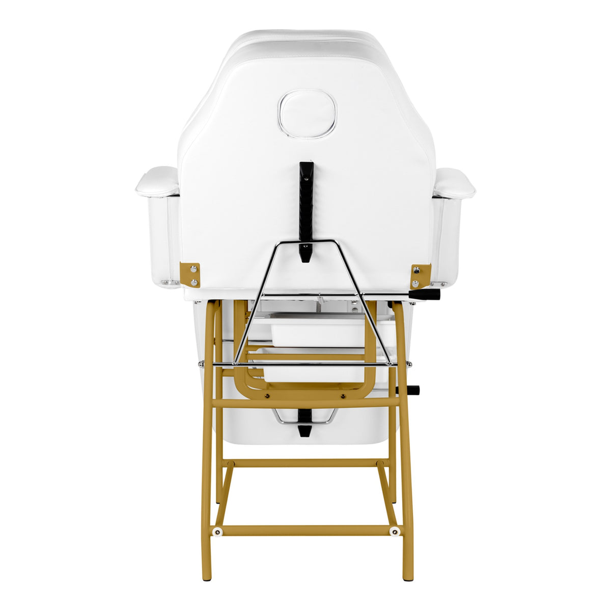 Poltrona Lettino 557G con Vassoi - Bianco Oro