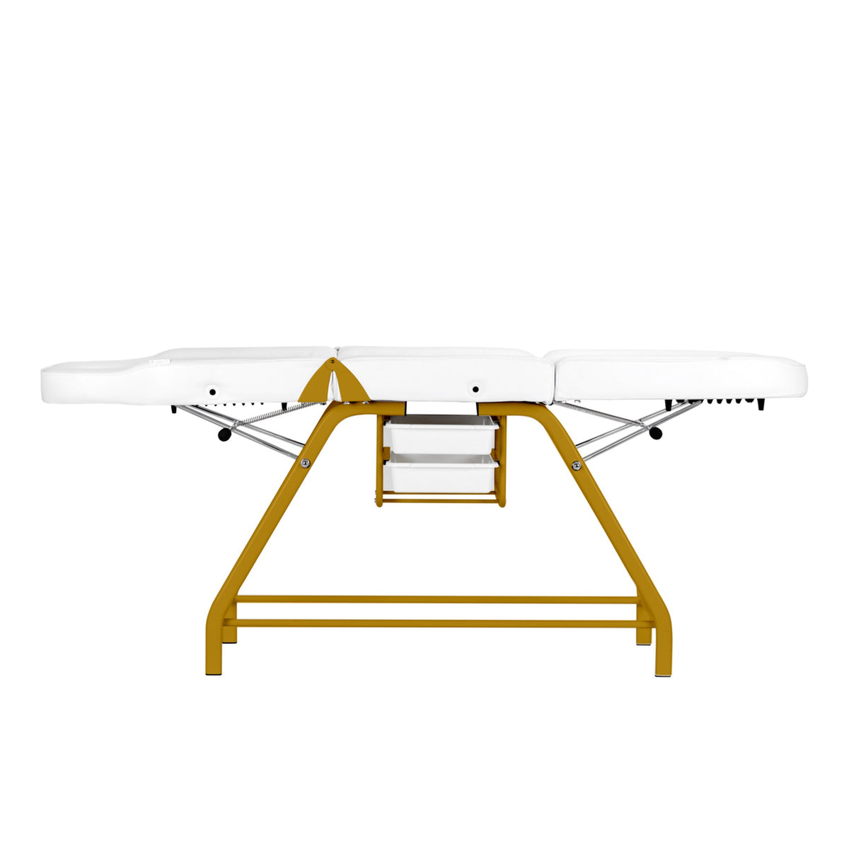 Poltrona Lettino 557G con Vassoi - Bianco Oro