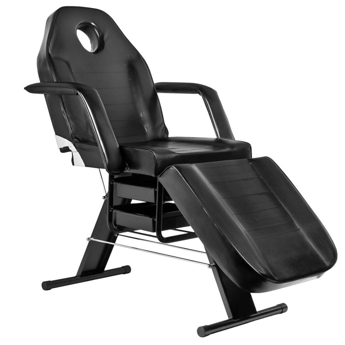 Poltrona Lettino Basic 202 con Vassoi - Nero