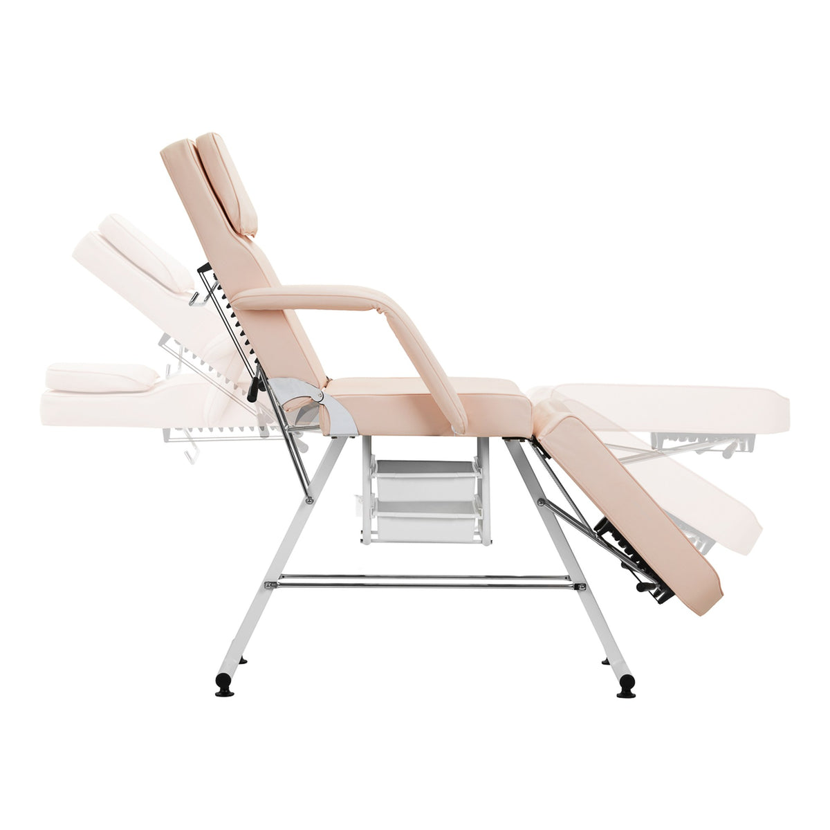 Poltrona Lettino Basic 202 con Vassoi - Rosa