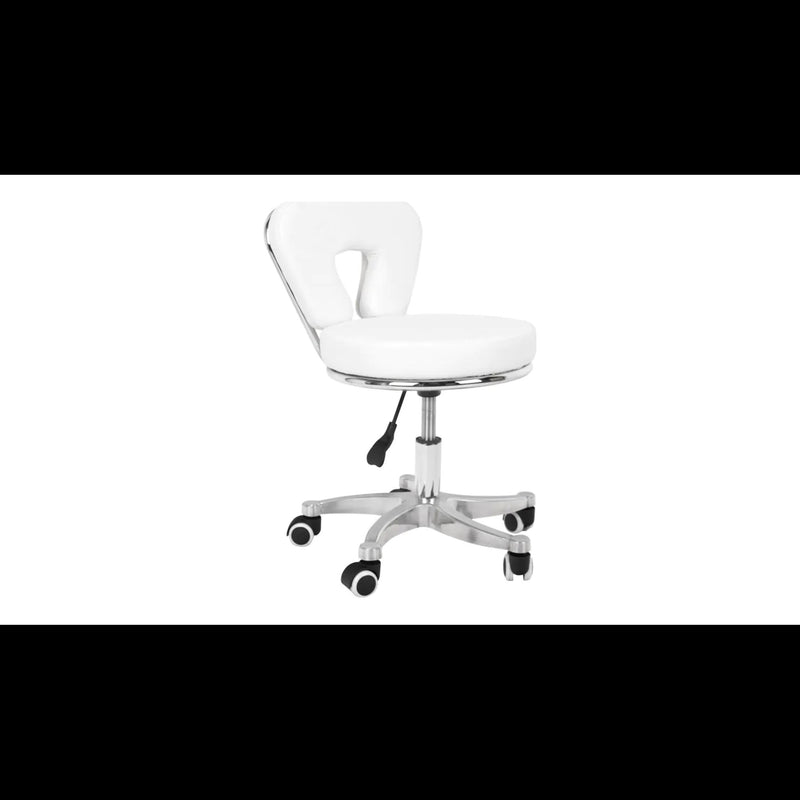 Sgabello 9266 per Pedicure con Rotelle - Bianco