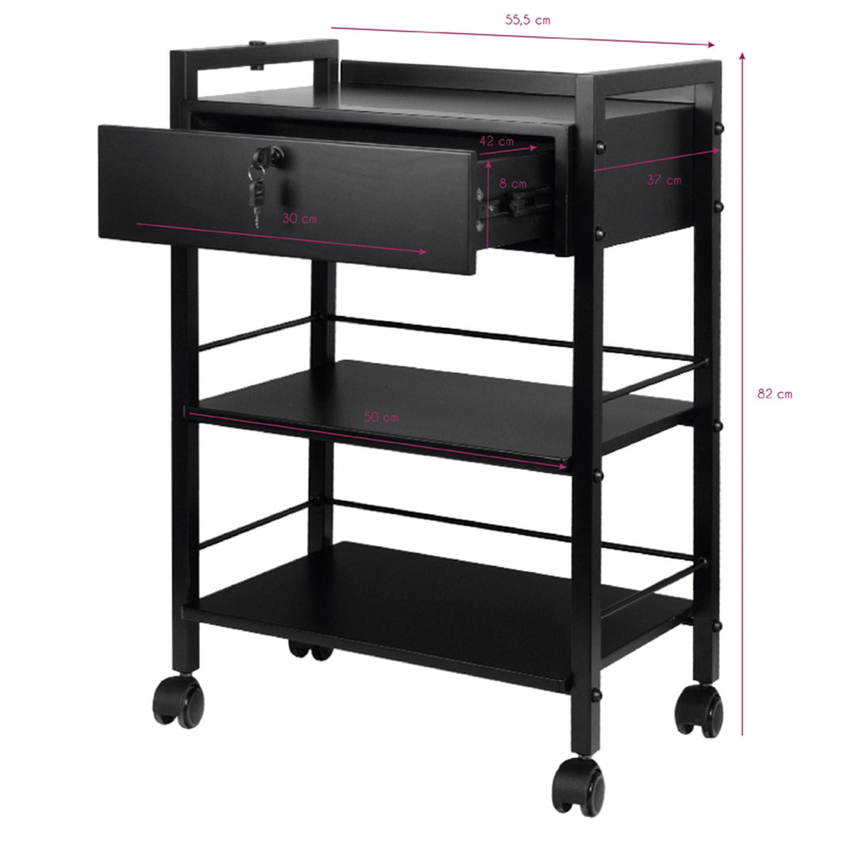 Pro Ink Carrello Porta Attrezzi per Tatuatore 1019A - Nero