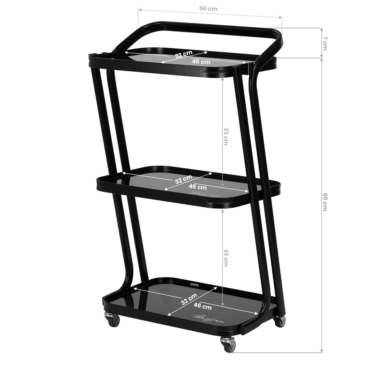 Pro Ink Carrello Porta Attrezzi per Tatuatore 6701 - Nero