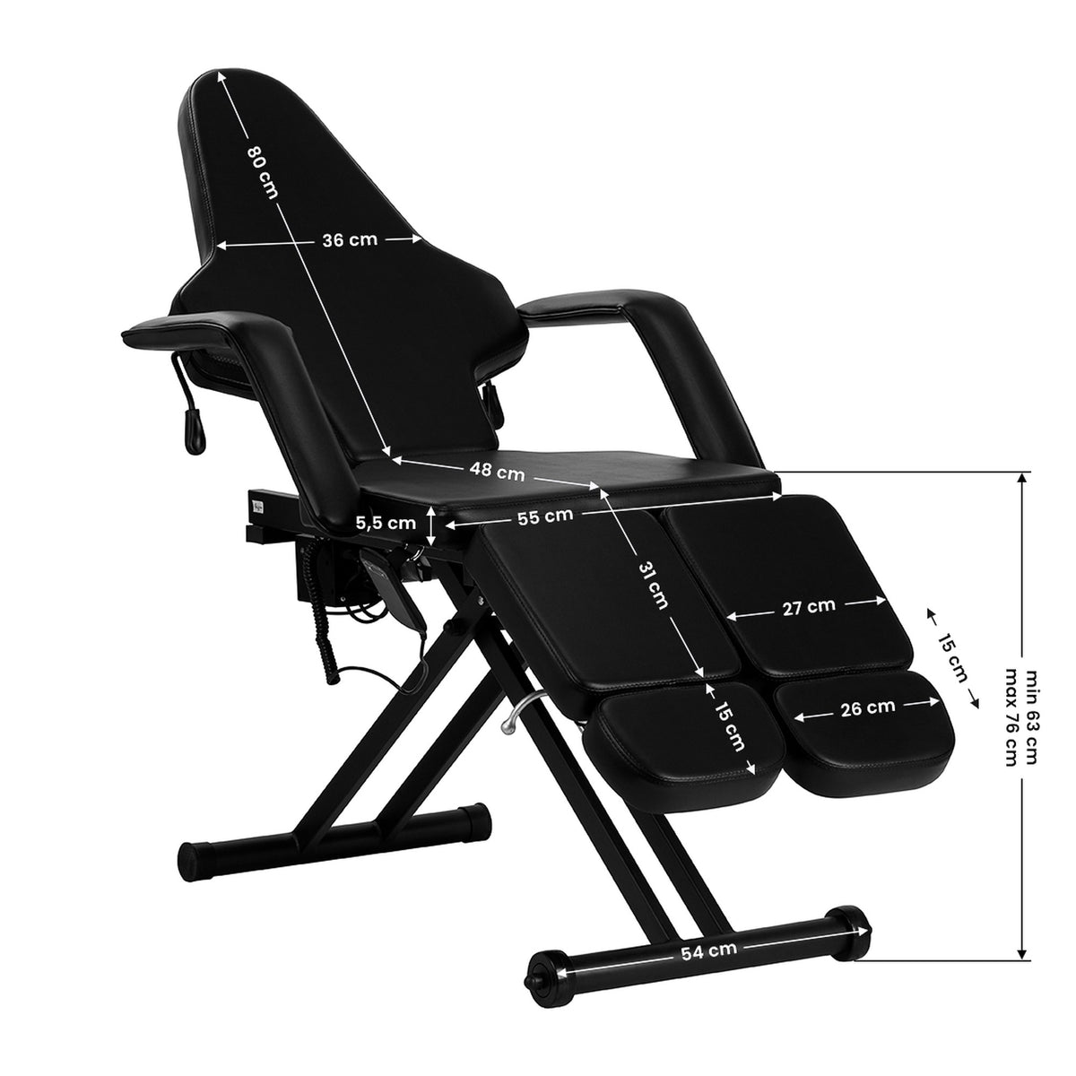 Pro Ink Poltrona Lettino Elettrica per Tatuatore 610 - Nero