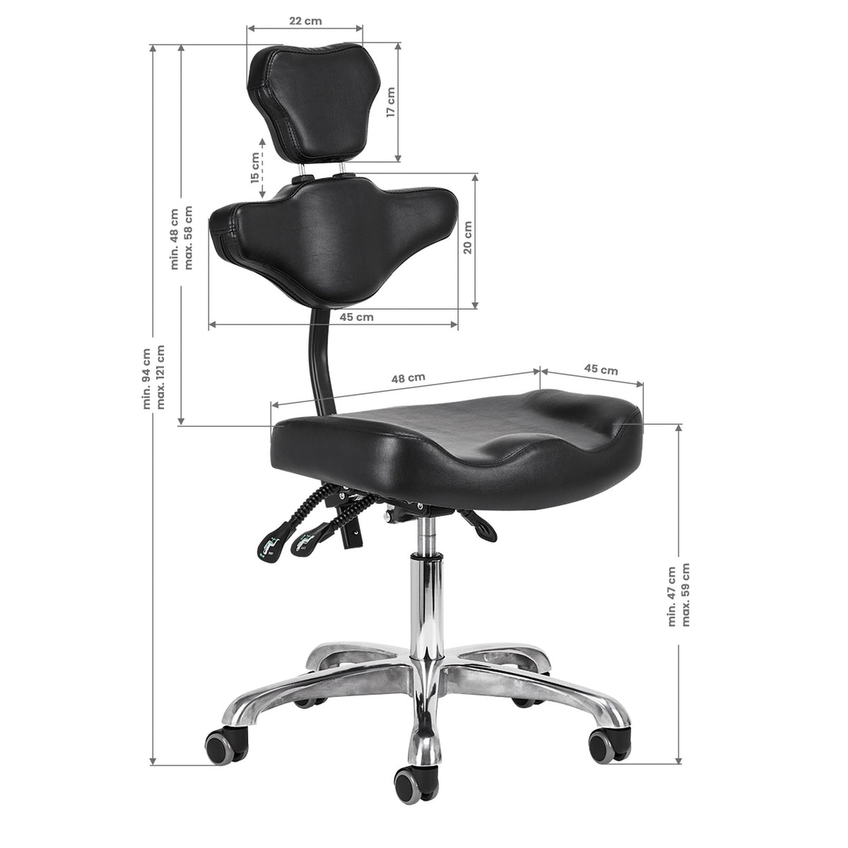 Pro Ink Sgabello per Tatuatore 973 - Nero