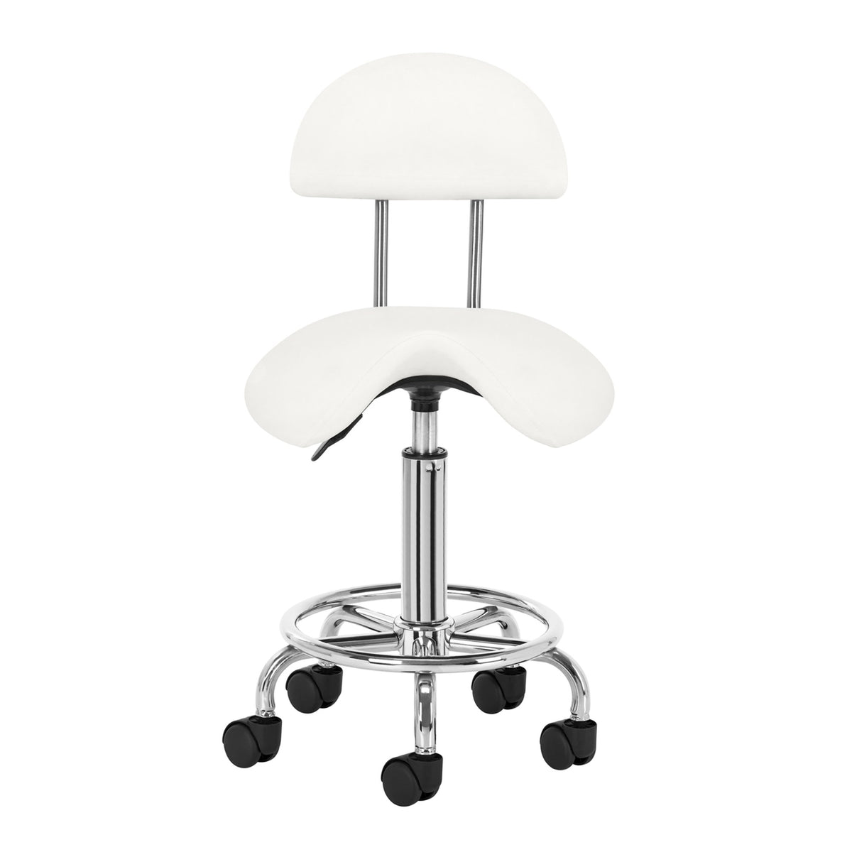 Sgabello 6001 con Rotelle - Bianco