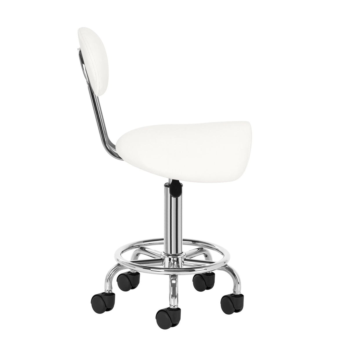 Sgabello 6001 con Rotelle - Bianco