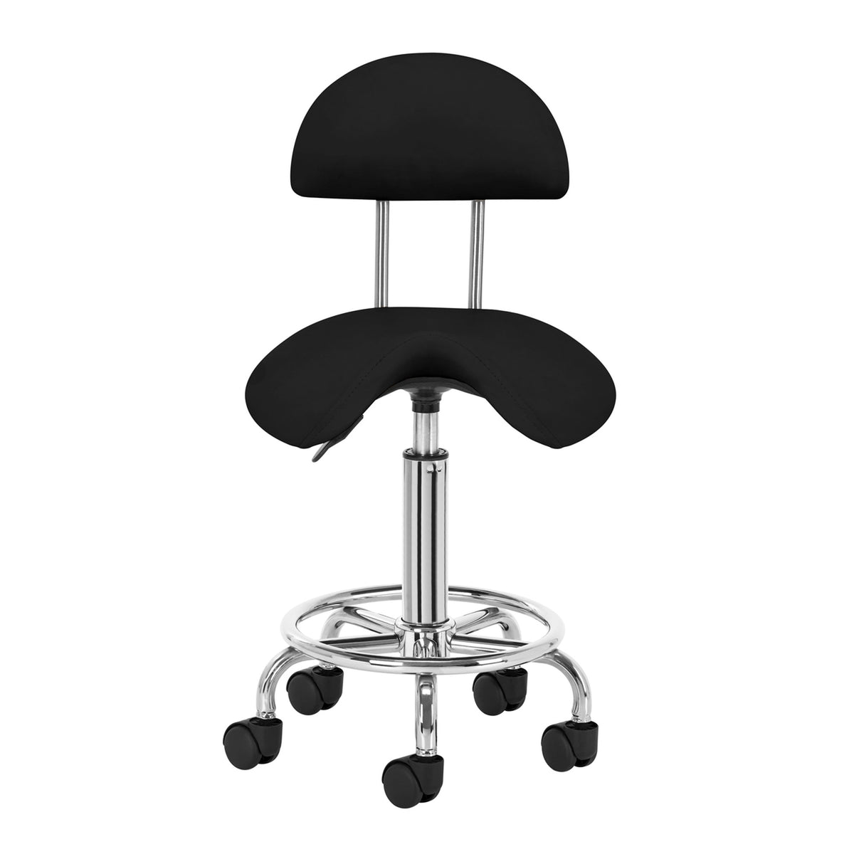 Sgabello 6001 con Rotelle - Nero