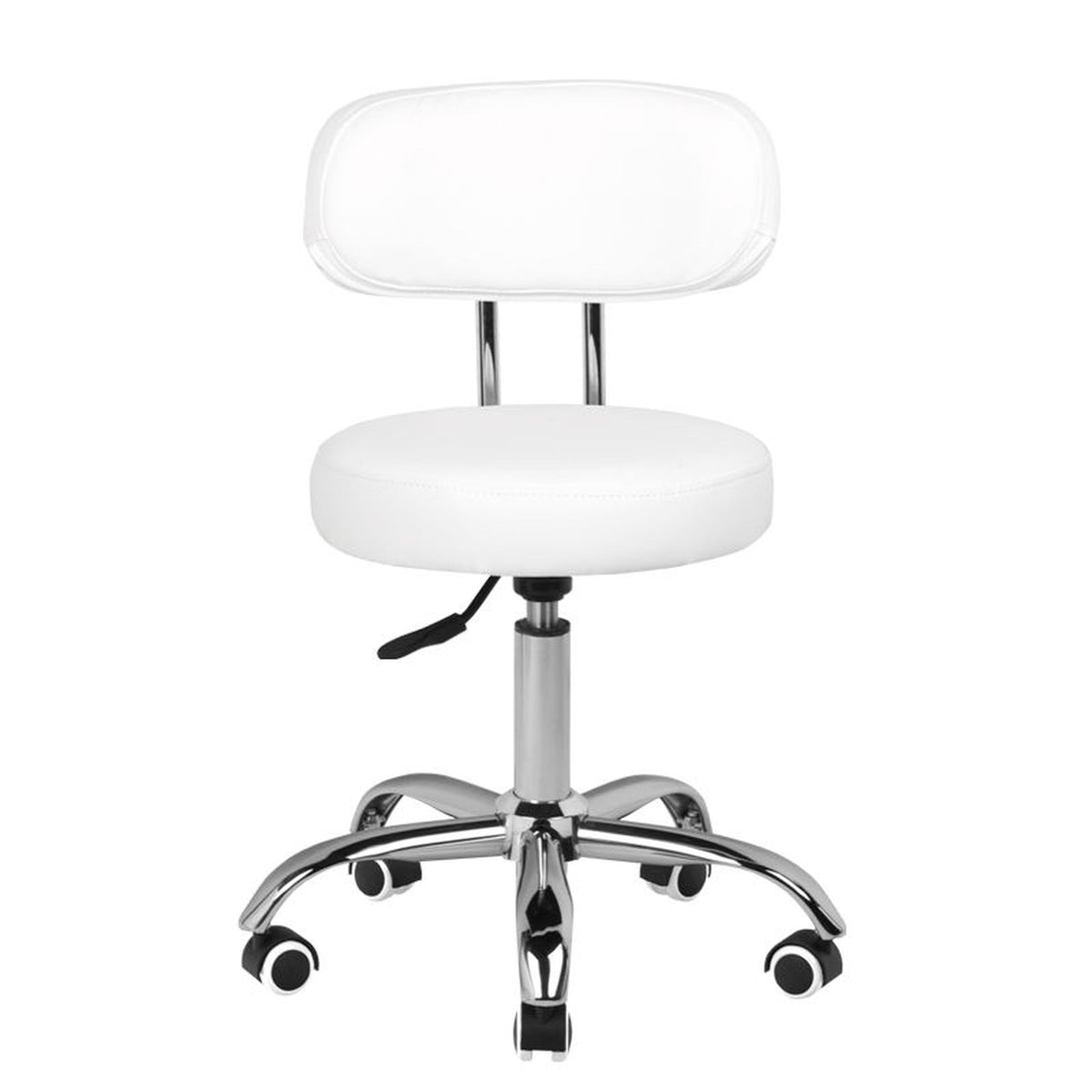 Sgabello A007 per Pedicure con Rotelle - Bianco