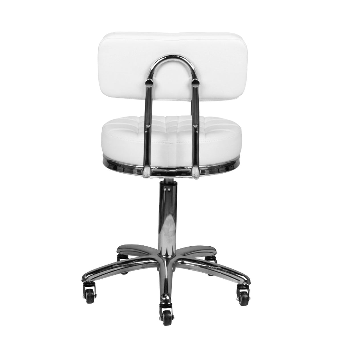 Sgabello AM-877 con Rotelle - Bianco