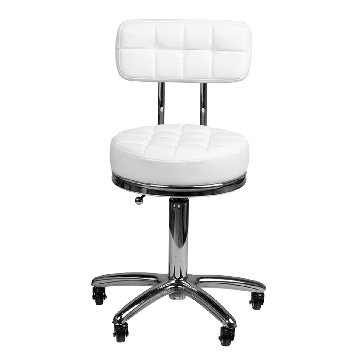 Sgabello AM-877 con Rotelle - Bianco