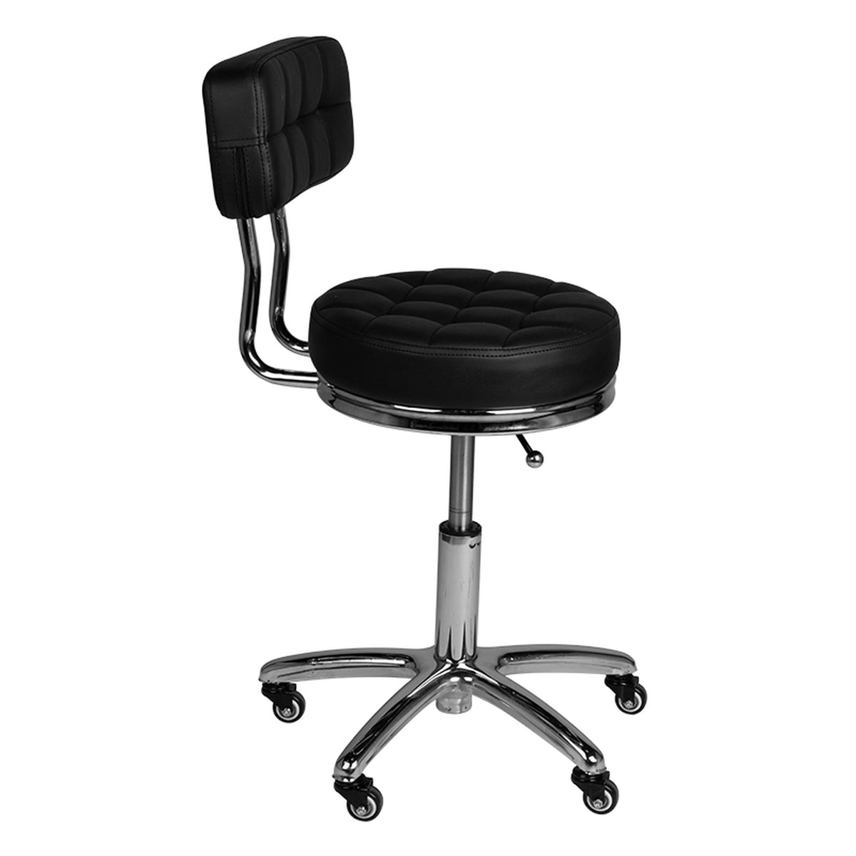 Sgabello AM-877 con Rotelle - Nero