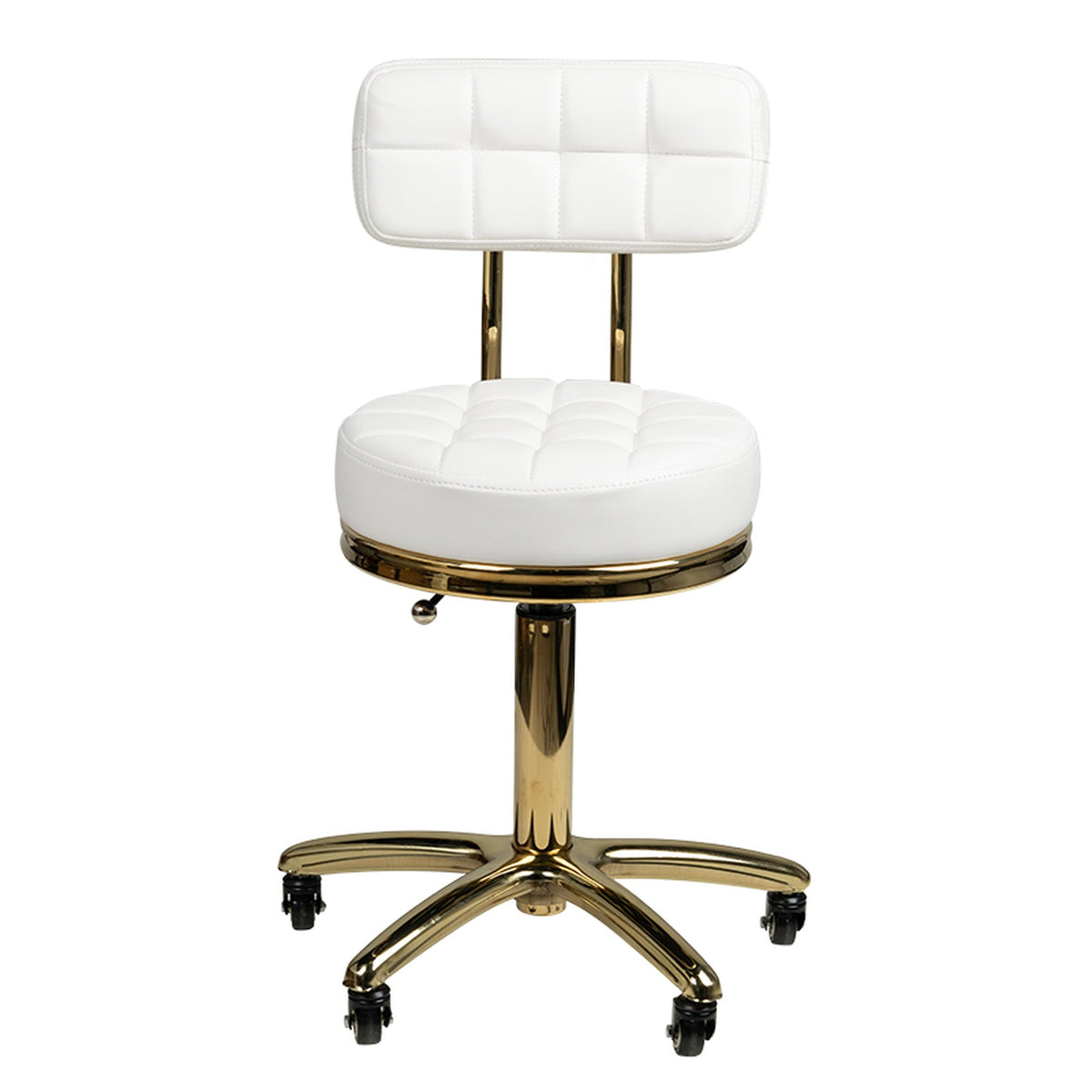 Sgabello AM-961 con Rotelle - Bianco