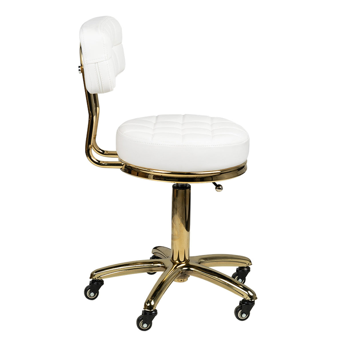 Sgabello AM-961 con Rotelle - Bianco